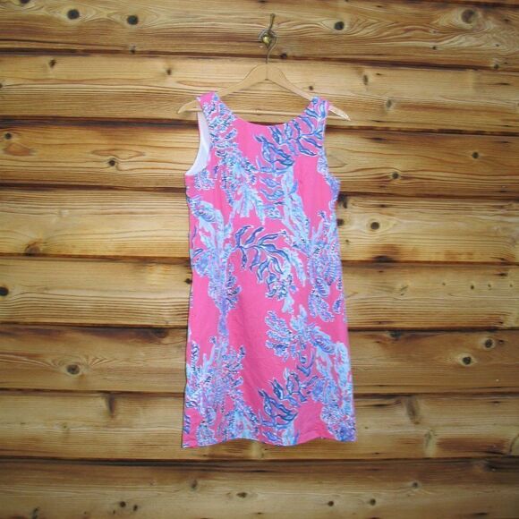 Lilly Pulitzer Cathy Samba Coral Shift Dress 4 - Picture 3 of 10